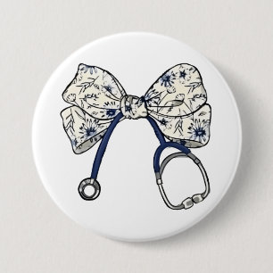 Cute Coquette Bow Coquette Bow Nurse Nursing 3 Inch Round Button
