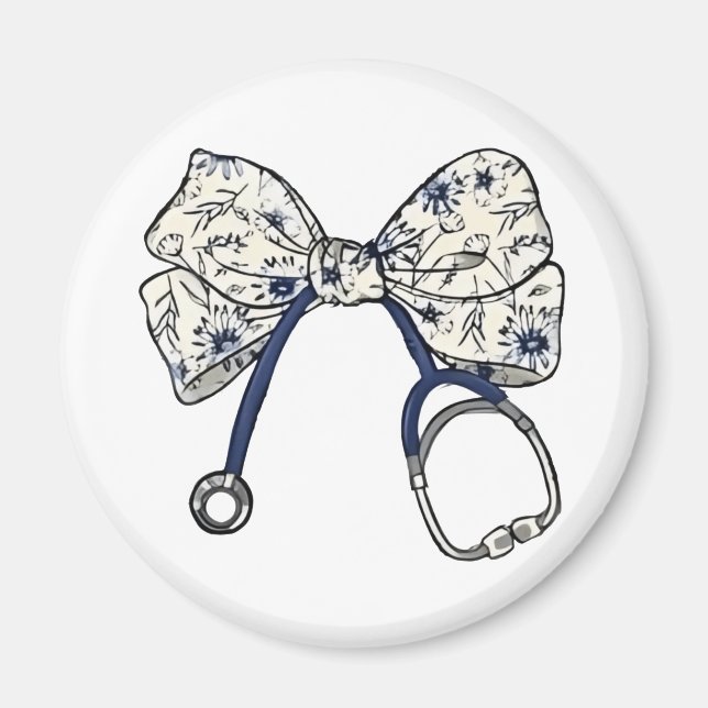 Cute Coquette Bow Coquette Bow Nurse Nursing Magnet (Front)