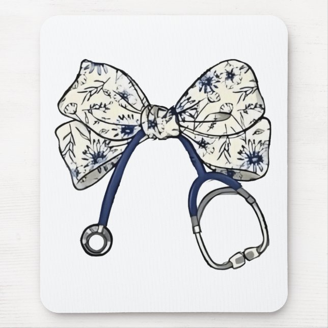 Cute Coquette Bow Coquette Bow Nurse Nursing Mouse Pad (Front)