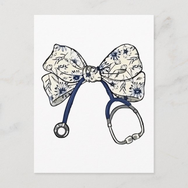 Cute Coquette Bow Coquette Bow Nurse Nursing Postcard (Front)