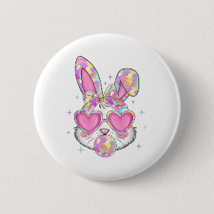 Cute Coquette Bow Easter Day Rabbit Bunny Ears Gir 2 Inch Round Button