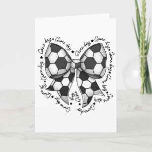 Cute Coquette Bow Funny Game Day Soccer Mom Life T Card