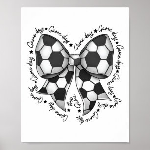 Cute Coquette Bow Funny Game Day Soccer Mom Life T Poster