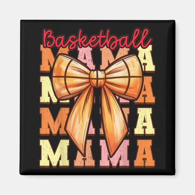 Cute Coquette Bow Game Day Basketball Mama For Mom Magnet (Front)