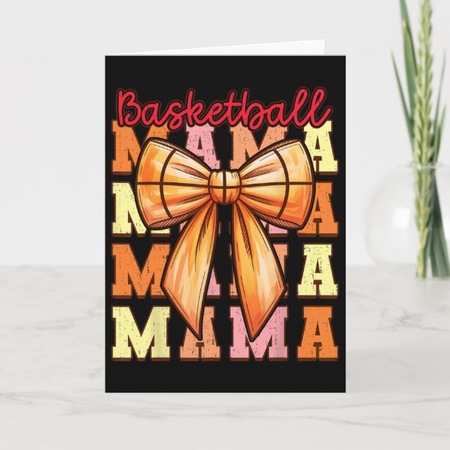 Cute Coquette Bow Game Day Sketll Mama For Mom Gir Card (Front)