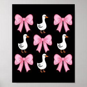 Cute Coquette Bow Goose Duck Fall Halloween Girl Poster