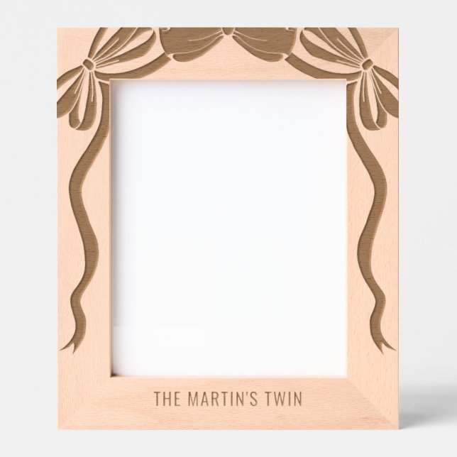 Cute Coquette Bow Laser Picture Etched Frames (Front)