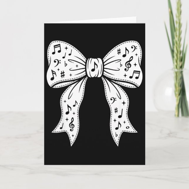 Cute coquette bow music notes music teacher  (Front)