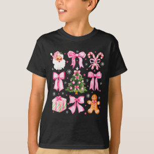 Cute Coquette Bow Nk Christmas Tree Santa Gingerbr T-Shirt