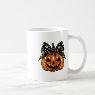 Cute Coquette Bow Pumpkin Halloween Women Spooky S Coffee Mug