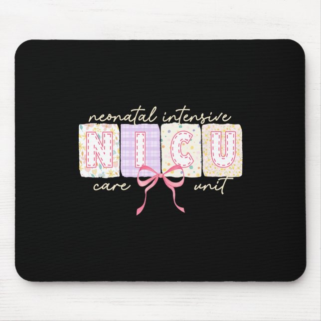 Cute Coquette Bow Spring Nicu Nurse  Mouse Pad (Front)