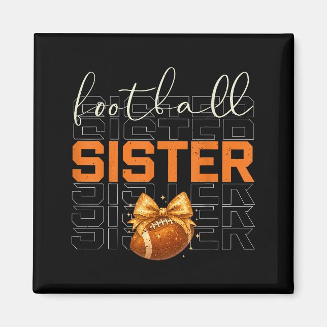 Cute Coquette Bow Srt Fantasy Football Sister Foot Magnet (Front)