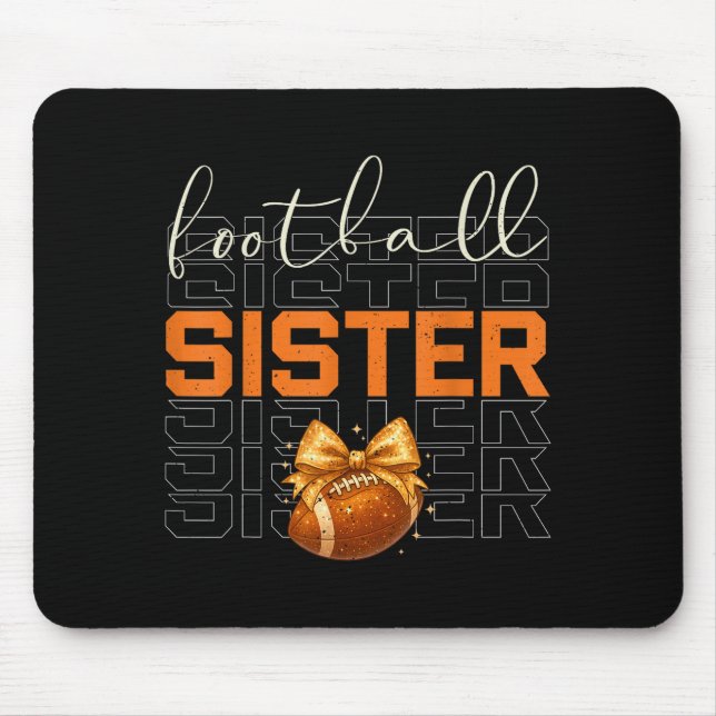 Cute Coquette Bow Srt Fantasy Football Sister Foot Mouse Pad (Front)