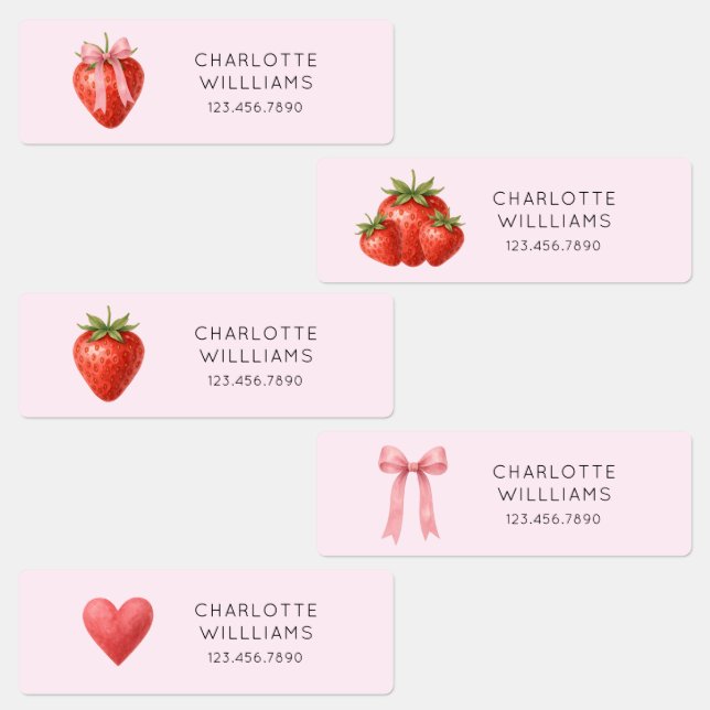 Cute Coquette Bow Strawberry Back to School Kids (Group)