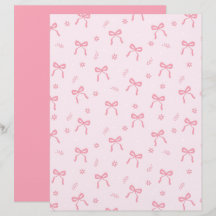 Cute Coquette Bows and Blossoms Scrapbook Paper