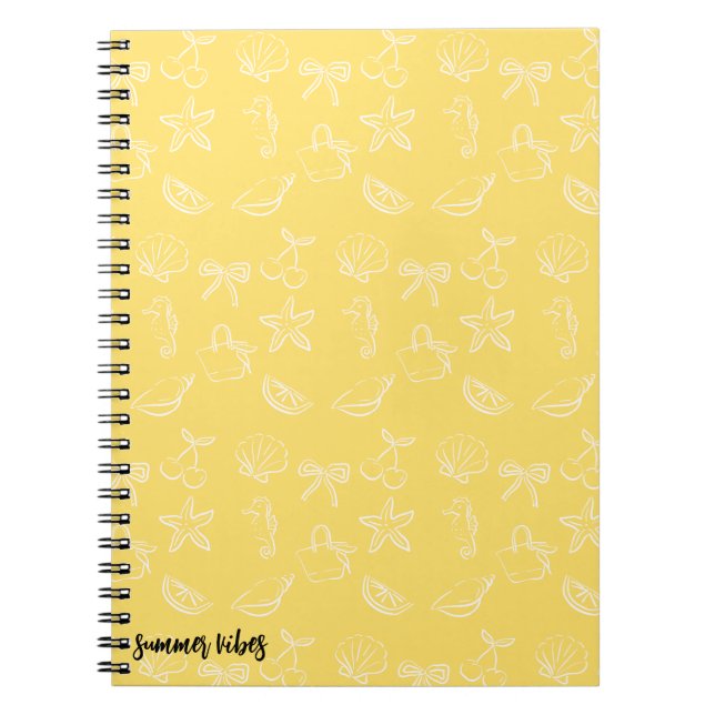 Cute Coquette Bows and Cherries Pattern Notebook (Front)
