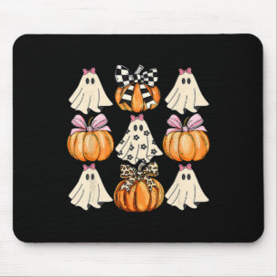 Cute Coquette Bows Ghost Pumpkin Season Halloween Mouse Pad