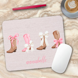 Cute Coquette Cowgirl Boots Personalized  Mouse Pad