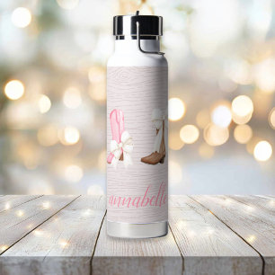 Cute Coquette Cowgirl Boots Personalized  Water Bottle