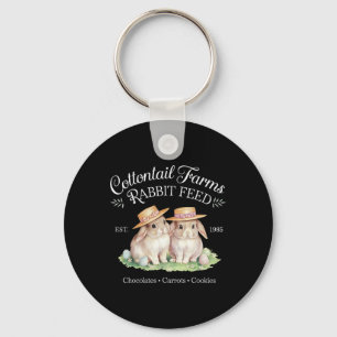 Cute Coquette Easter Cottontail Farms Bunny Women Keychain