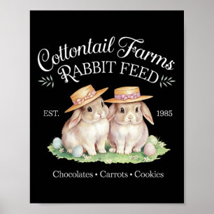 Cute Coquette Easter Cottontail Farms Bunny Women  Poster