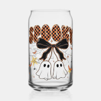 Cute Coquette Ghost Iced Coffee Glass Can Mug | Tr