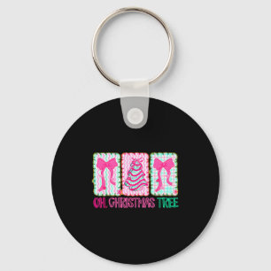 Cute Coquette Oh Christmas Tree Cake Bow Tis The S Keychain