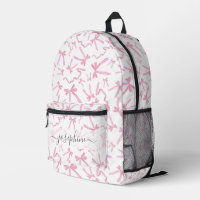 Cute coquette pink ribbon bow personalized