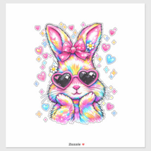 Cute Coquette Tie Dye Rabbit Easter Bunny Women Gi