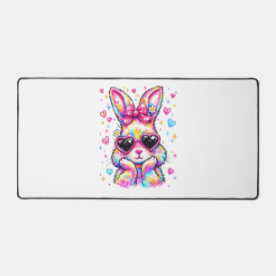 Cute Coquette Tie Dye Rabbit Easter Bunny Women Gi Desk Mat