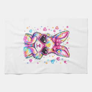 Cute Coquette Tie Dye Rabbit Easter Bunny Women Gi Kitchen Towel