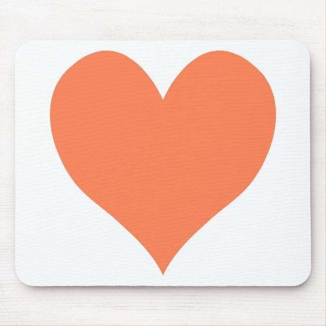 Cute Coral Heart Mouse Pad (Front)