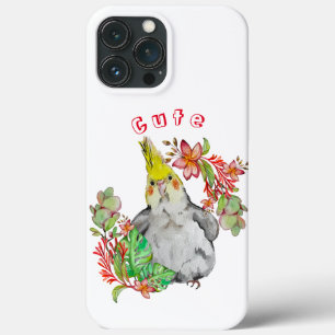 Cute Corella parrot in tropical flowers Baby Bodys iPhone 13 Pro Max Case