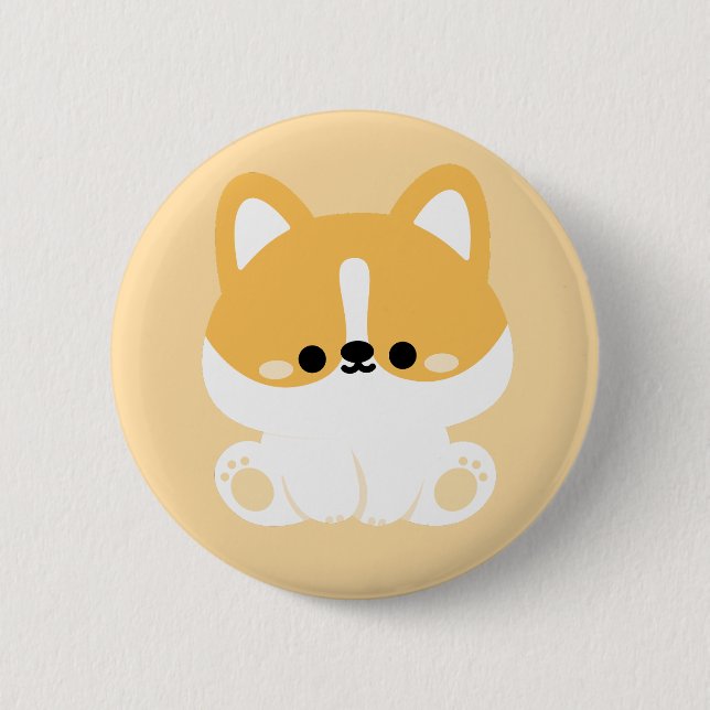 Cute Corgi 2 Inch Round Button (Front)