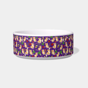 Cute Corgi and Vegetables Food Pattern Bowl