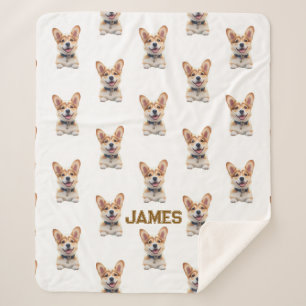 Cute Corgi Baby Blanket – Personalized 