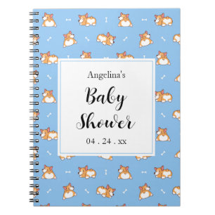 Cute Corgi Baby Shower Gift List Notebook