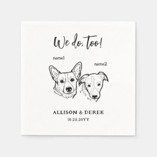 Cute Corgi Border Collie We Do Too 2 Dogs Wedding Napkin