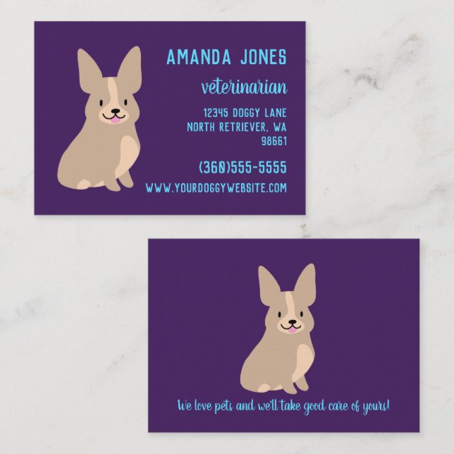 Cute Corgi Business Card (Front/Back)