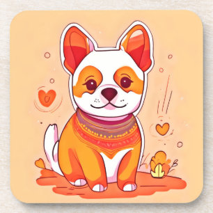 Cute Corgi Cartoon Coaster