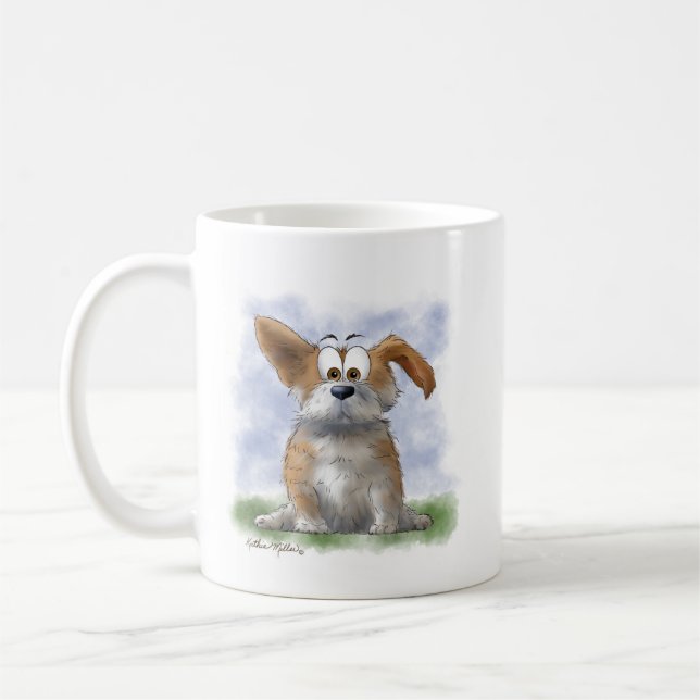 Cute Corgi Cartoon Coffee Mug (Left)