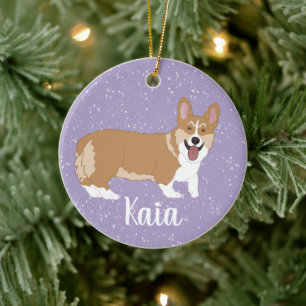 Cute Corgi Christmas Ceramic Ornament