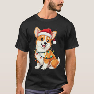Cute Corgi Christmas Santa Pet Dog Lover  T-Shirt