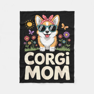 Cute Corgi Design For Women Girls Mom Dog Welsh Co Fleece Blanket