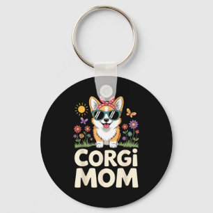 Cute Corgi Design For Women Girls Mom Dog Welsh Co Keychain