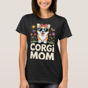 Cute Corgi Design For Women Girls Mom Dog Welsh Co T-Shirt