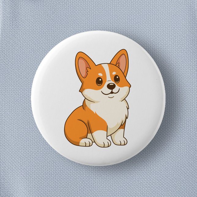 Cute Corgi Dog 2 Inch Round Button (Creator Uploaded)