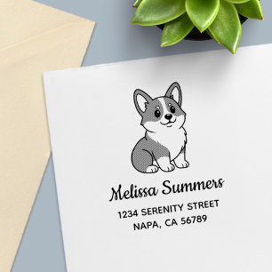 Cute Corgi Dog Address Self-inking Stamp