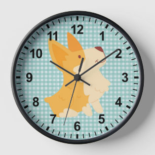 Cute Corgi Dog Clock