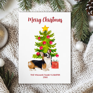 Cute Corgi Dog Family Christmas Holiday Card